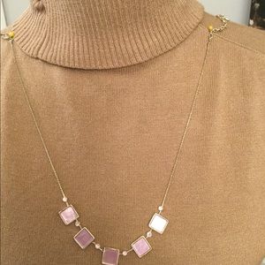 LIGHT LILAC FLAT STONE SHORT NECKLACE  🌟